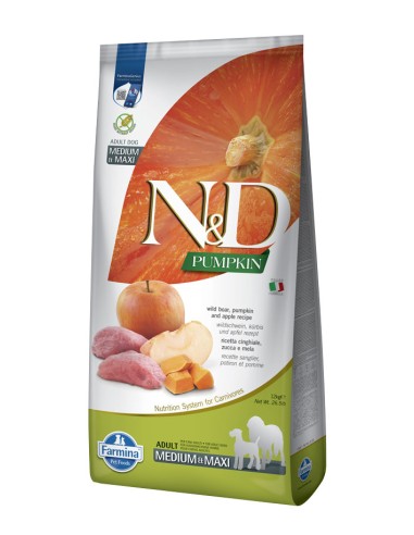 N&D DOG PUMPKIN WILD BOAR & APPLE ADULT MEDMAX 12KG